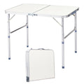 Aluminum Portable Folding Camping Table Adjustable Height White 36 x 24 inch O594880