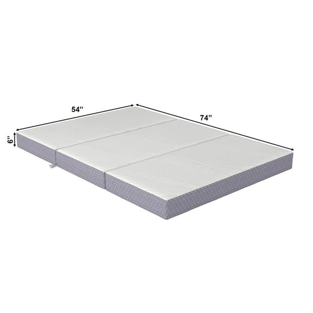 Full 6" Folding Memory Foam Mattress, Gray Knit Cover, Tri-Fold K5302