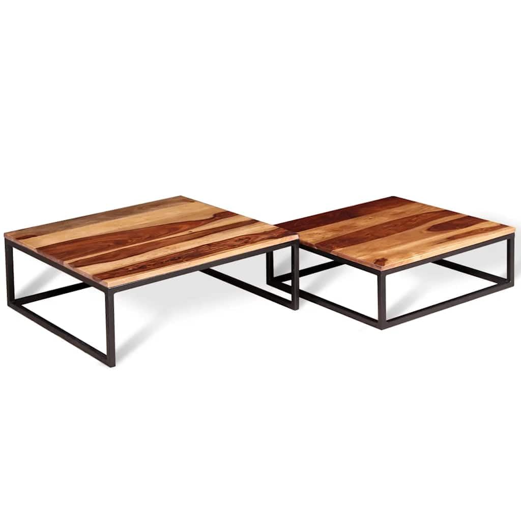 Solid Acacia Wood Nesting Coffee Table Set of 2 W57223
