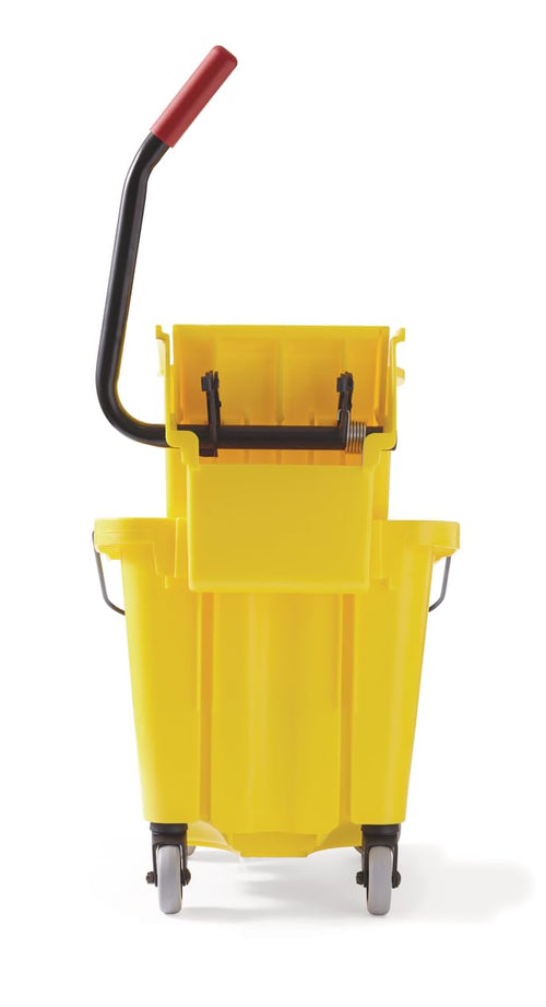 26 Qt. Side-Press Mop Bucket and Wringer Combo on Wheels, Yellow I7579