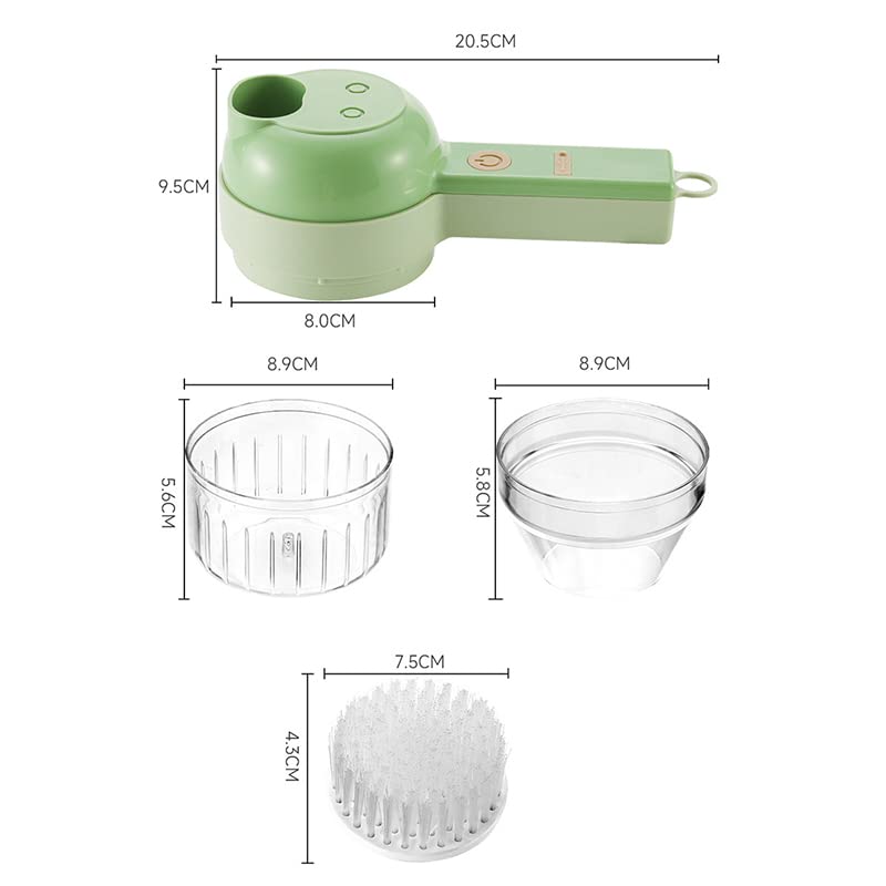 Electric Vegetable Cutter Set 4 in 1 Portable Rechargeable Wireless Food Processor H433979