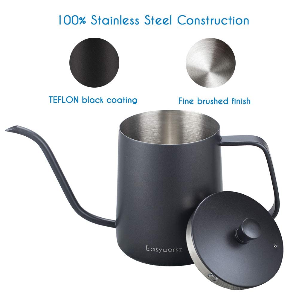 French Press and Gooseneck Pour Over Coffee Kettle 12 oz Stainless Steel T16566