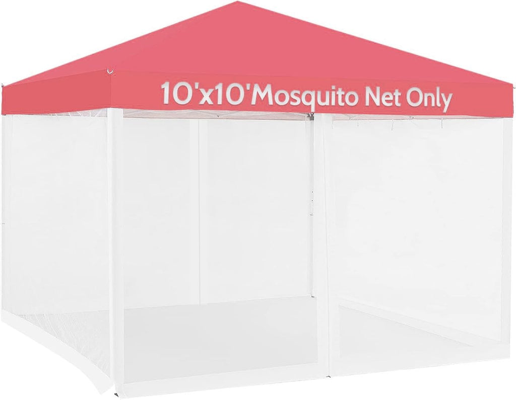 Mosquito Net 4-Panel Canopy Screen Wall with Zipper White Z198