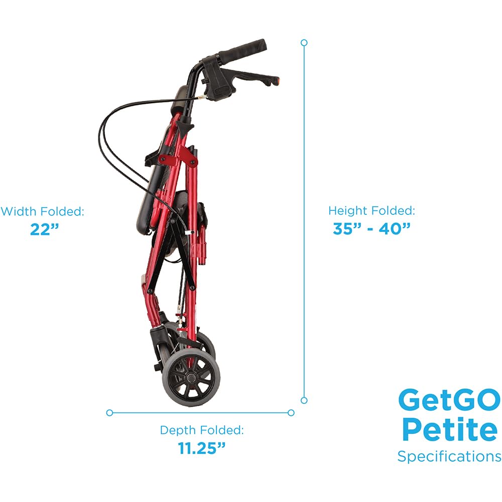 Lightweight Folding Narrow Rollator Walker with Seat C10244