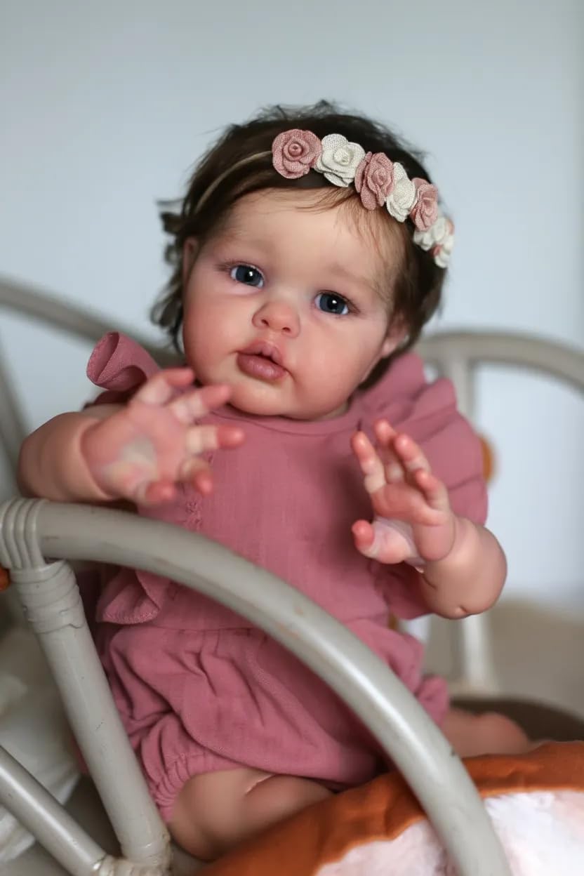 20 Inch Reborn Baby Dolls Girl with Curly Rooted Hair A305