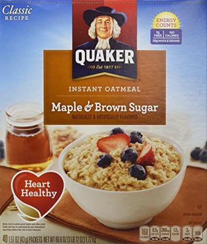 Instant Oatmeal Maple Brown Sugar 40 Count 3 Pack V702