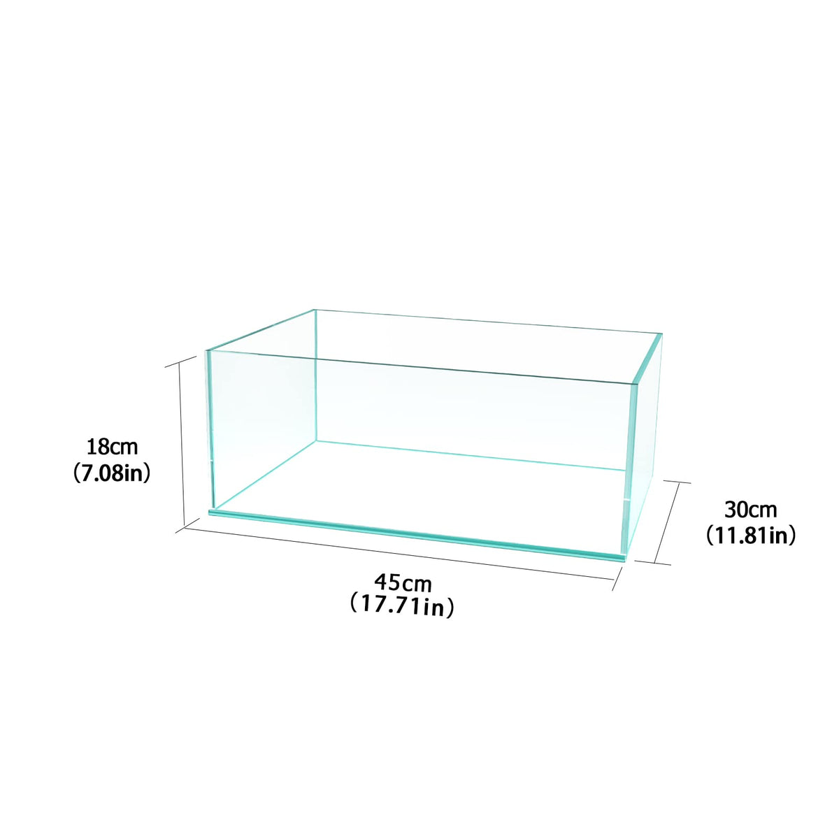 6.4Gal Shallow Rimless Aquarium Ultra-White Glass Q1967