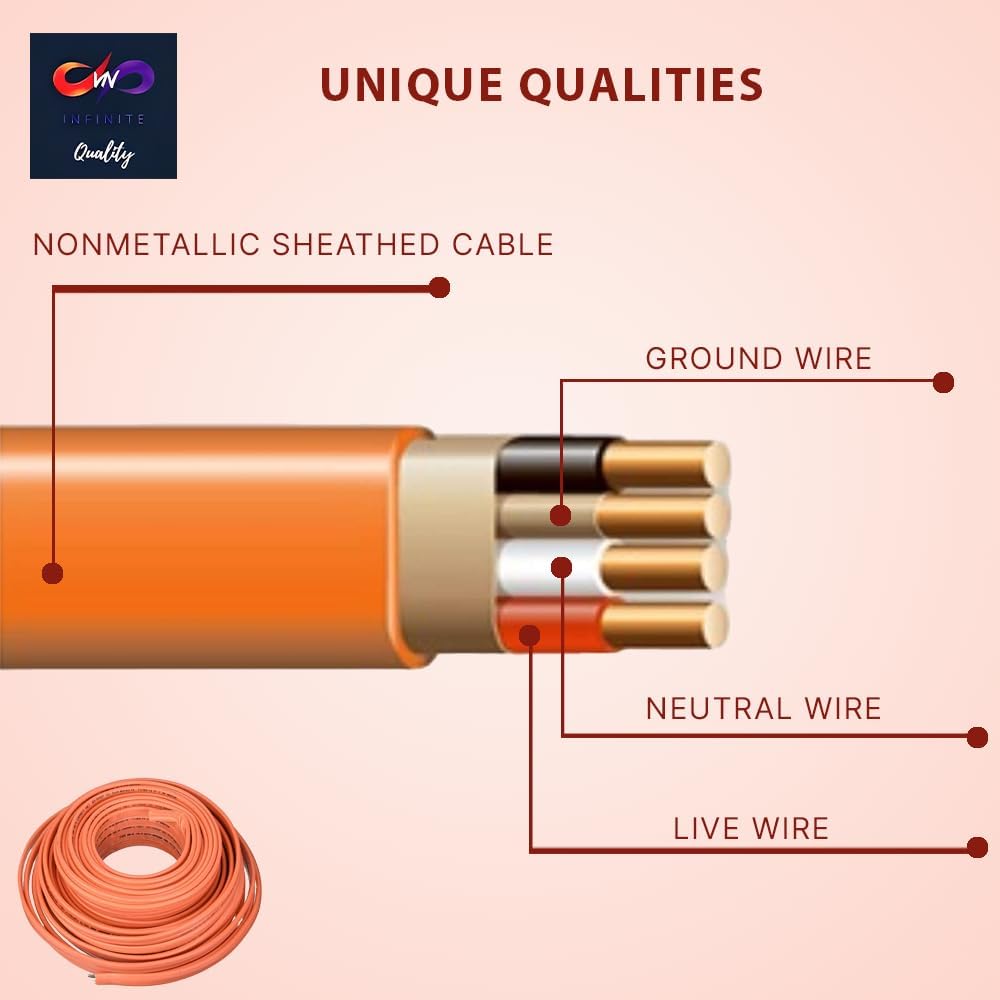 Orange 100 Ft NM-B Sheathed Cable W331729
