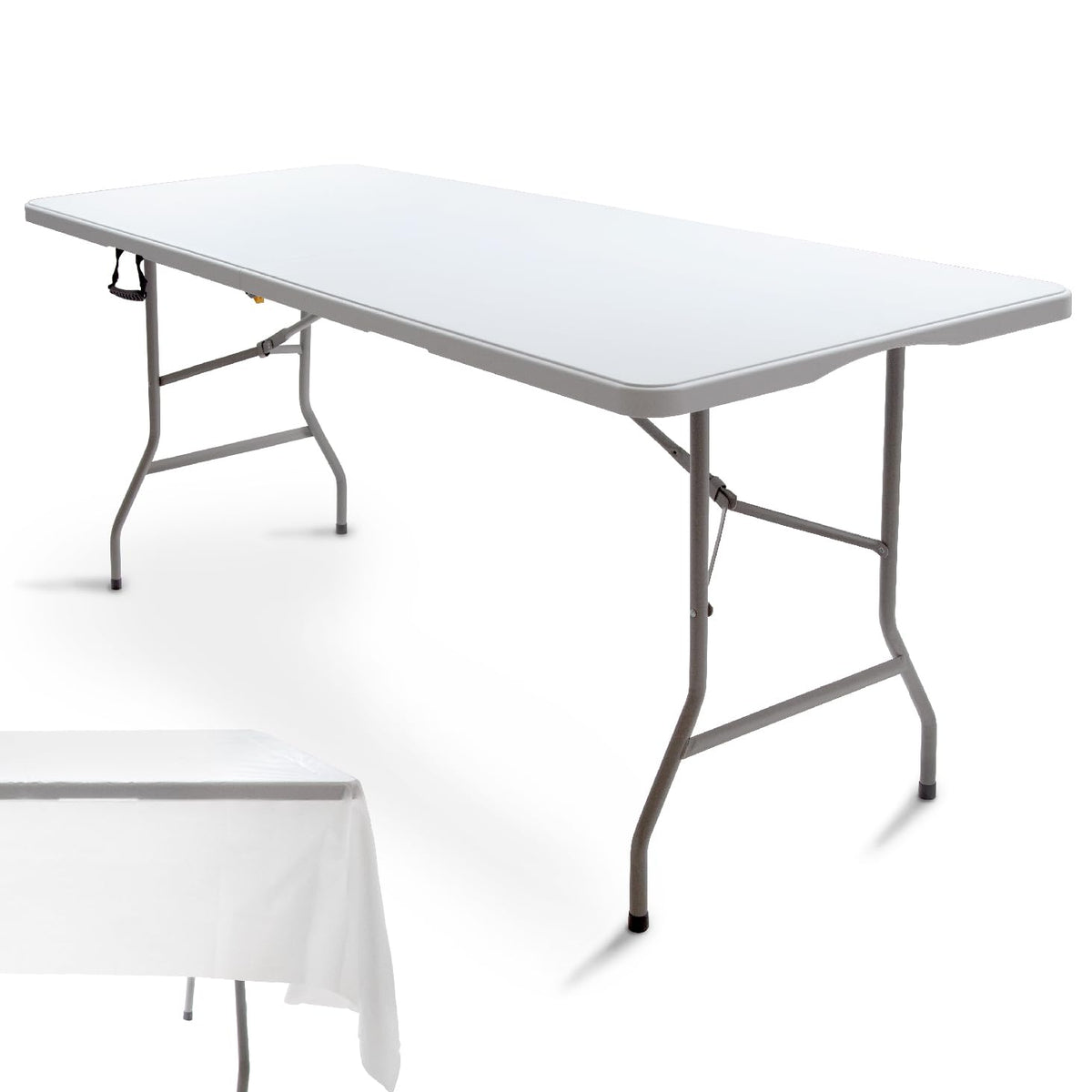 6FT Folding Picnic Table with Tablecloth S8740