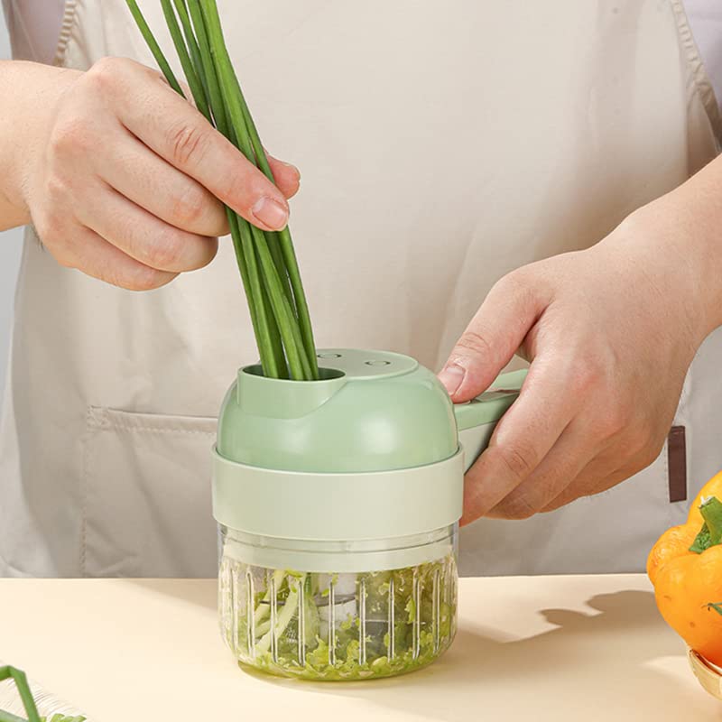 Electric Vegetable Cutter Set 4 in 1 Portable Rechargeable Wireless Food Processor H433979