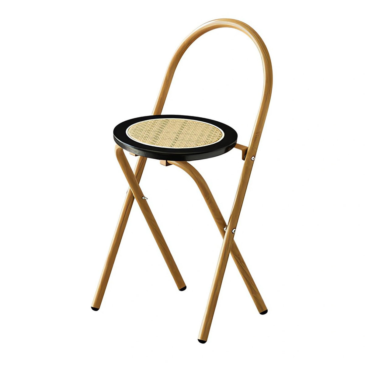 Folding Rattan Wood Bar Stool A890666