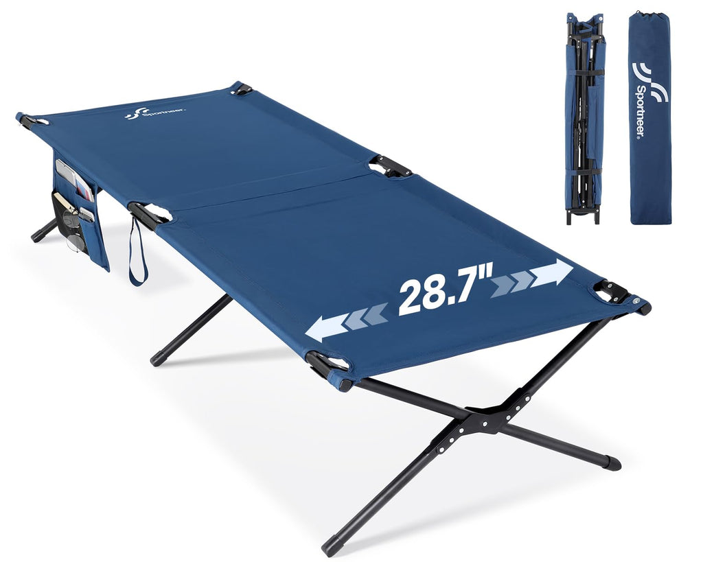 Camping Cot 78.3"x28.7"x14.6" Heavy Duty Folding Bed Support 330 Lbs I21940