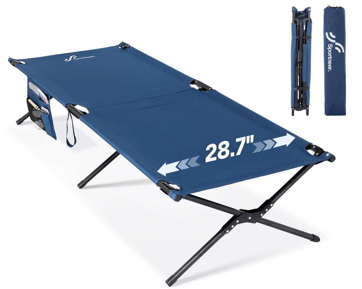 Camping Cot 78.3"x28.7"x14.6" Heavy Duty Folding Bed Support 330 Lbs I21940