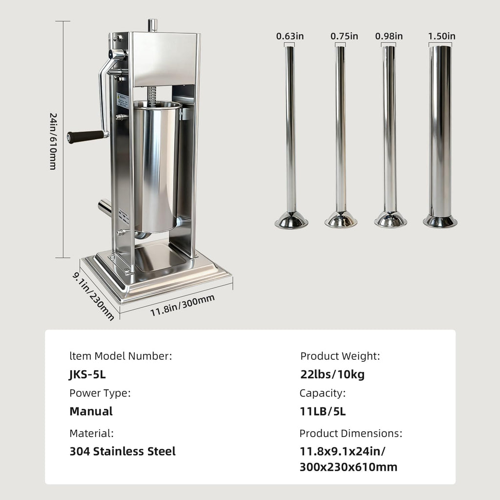 11LBS/5L Vertical Sausage Stuffer P13945