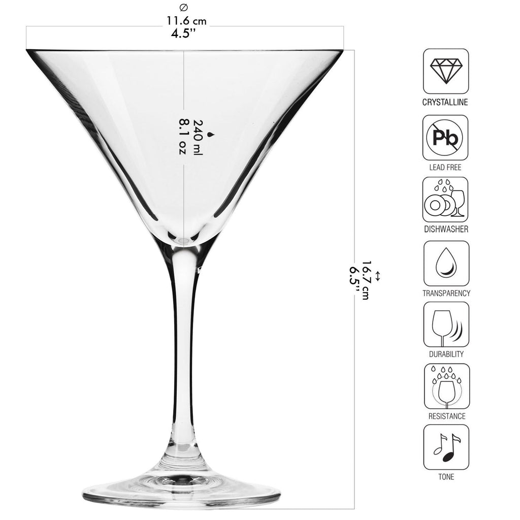 Martini Glasses Set of 6, 5.1 oz E94193