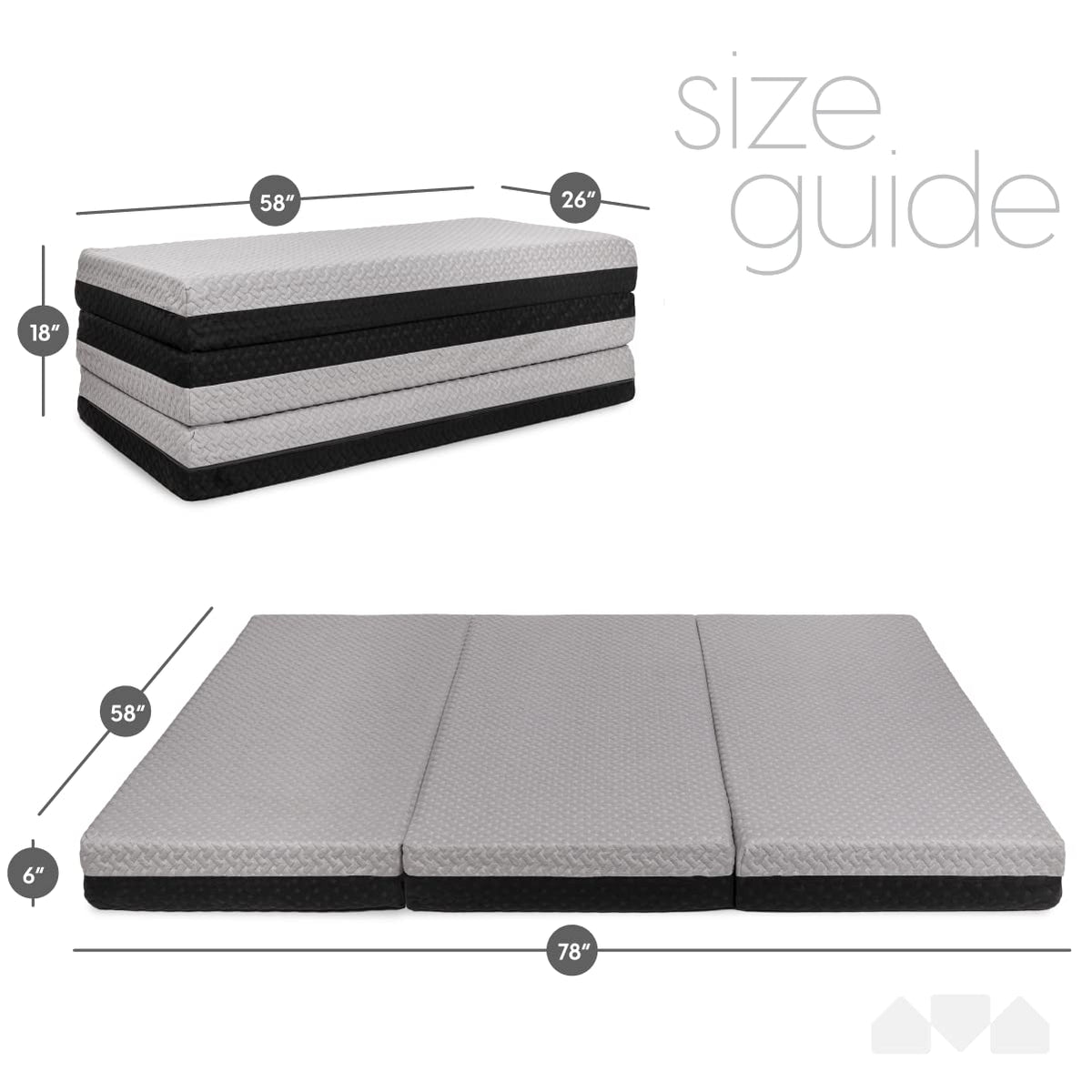 Memory Foam Tri Folding Mattress with Waterproof Washable Cover R47246