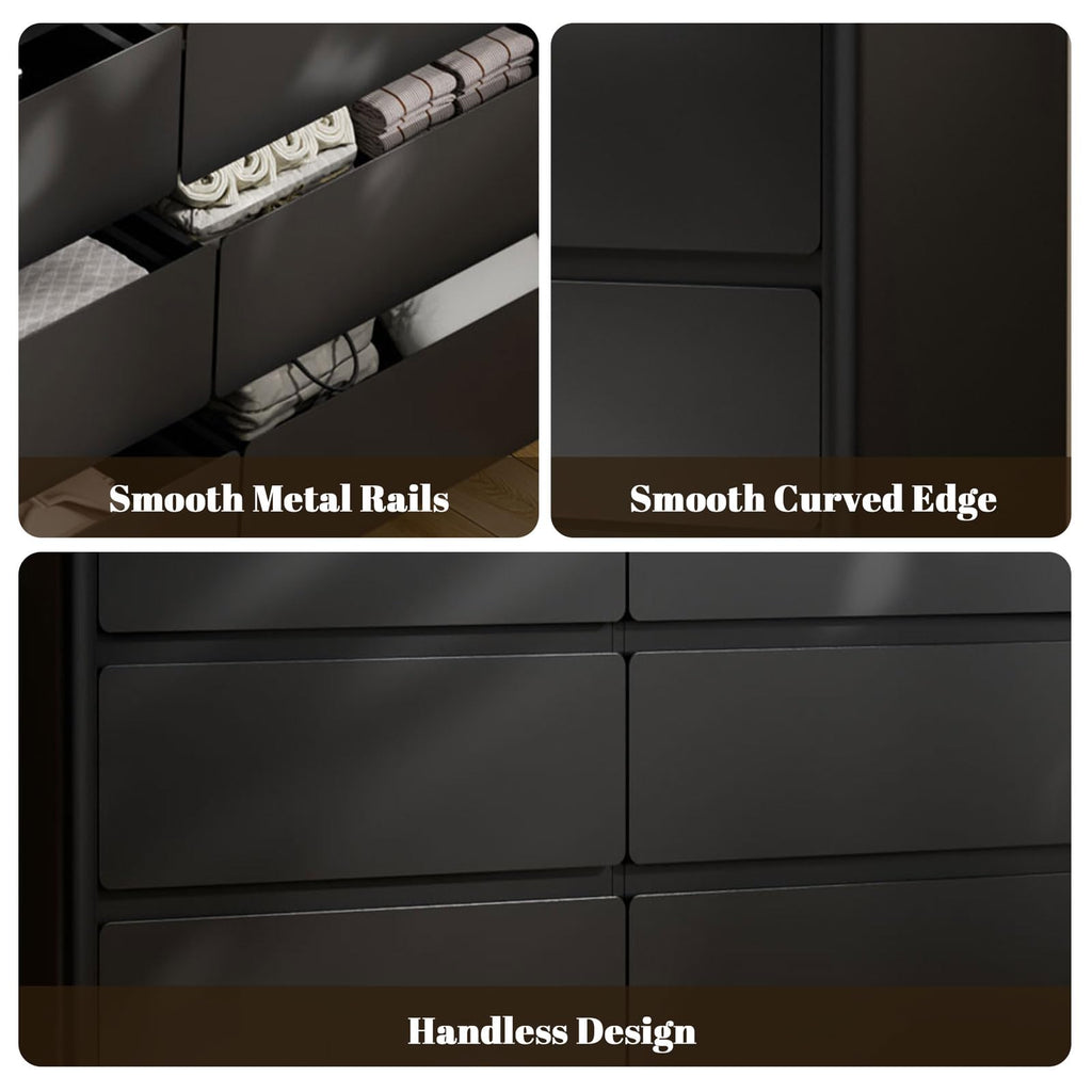 Black 9 Drawer Dresser with LED Lights A137263