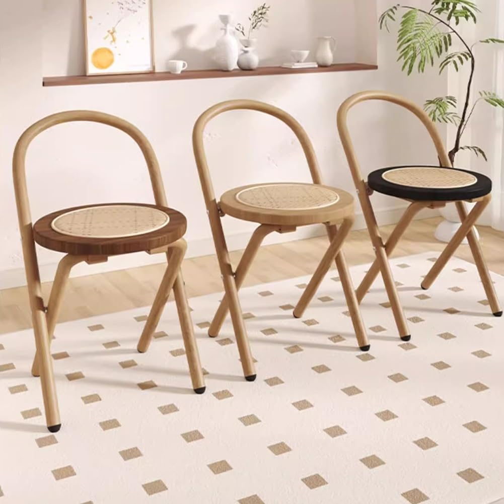 Folding Rattan Wood Bar Stool A890666
