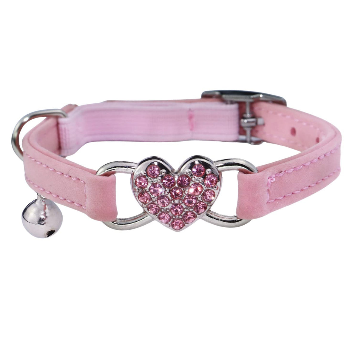 Pink Cat Collar with Safety Belt and Bell C828