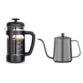 French Press and Gooseneck Pour Over Coffee Kettle 12 oz Stainless Steel T16566