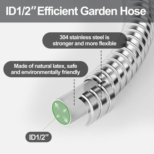 1/2"x 100FT 304 Stainless Steel Metal Hose with Blue Nozzle A804507