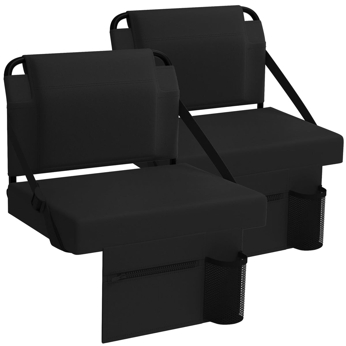 Adjustable Bleacher Chair with Back Support and Cup Holder P9481