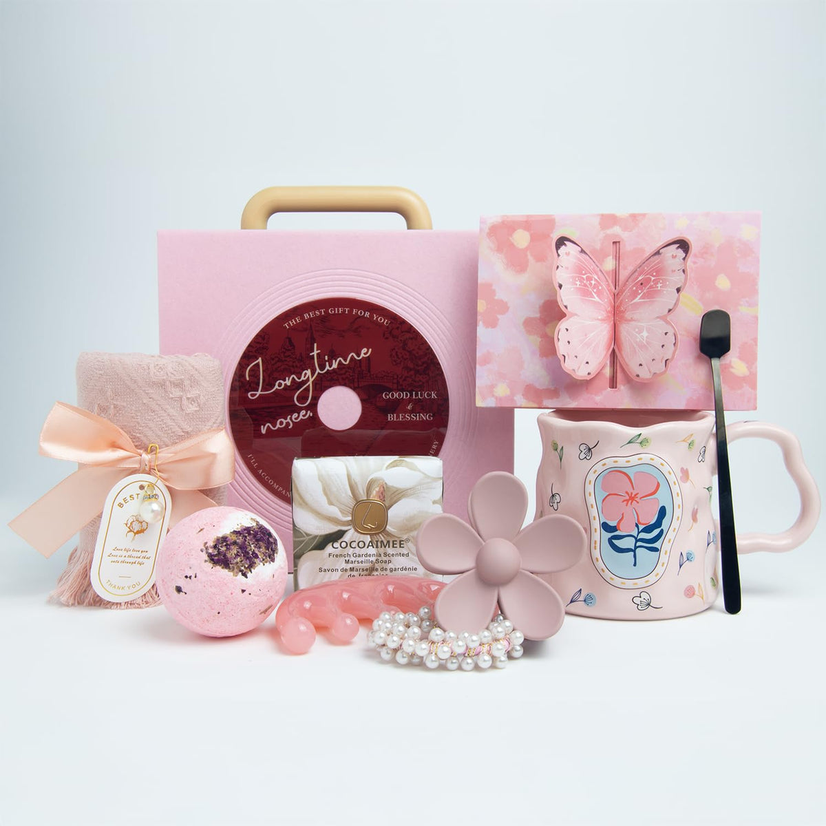 Pink Flannelette Gift Box with Coffee Mug V59025