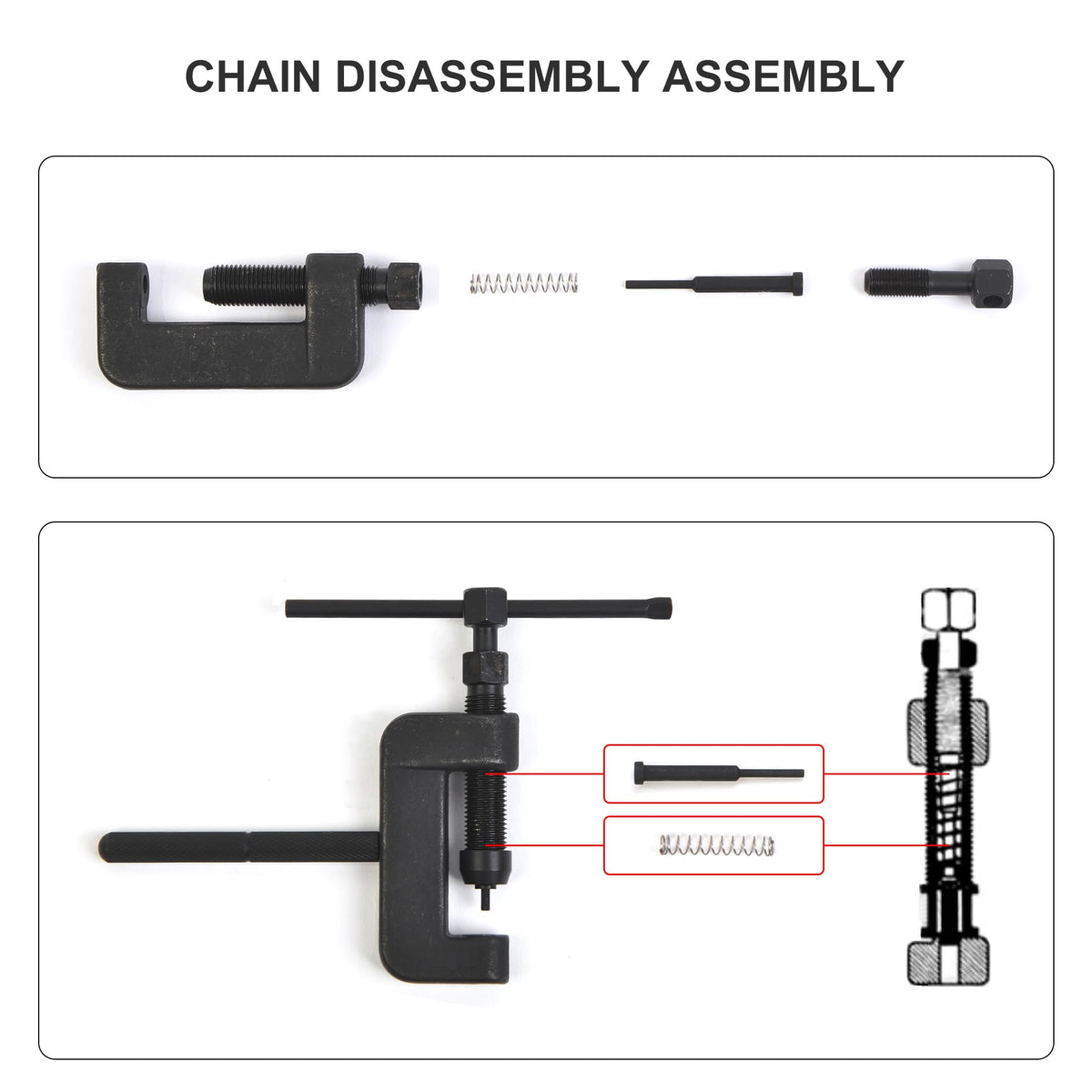 21 PCS Rivet and Roller Chain Link Removal Tool Kit I6723