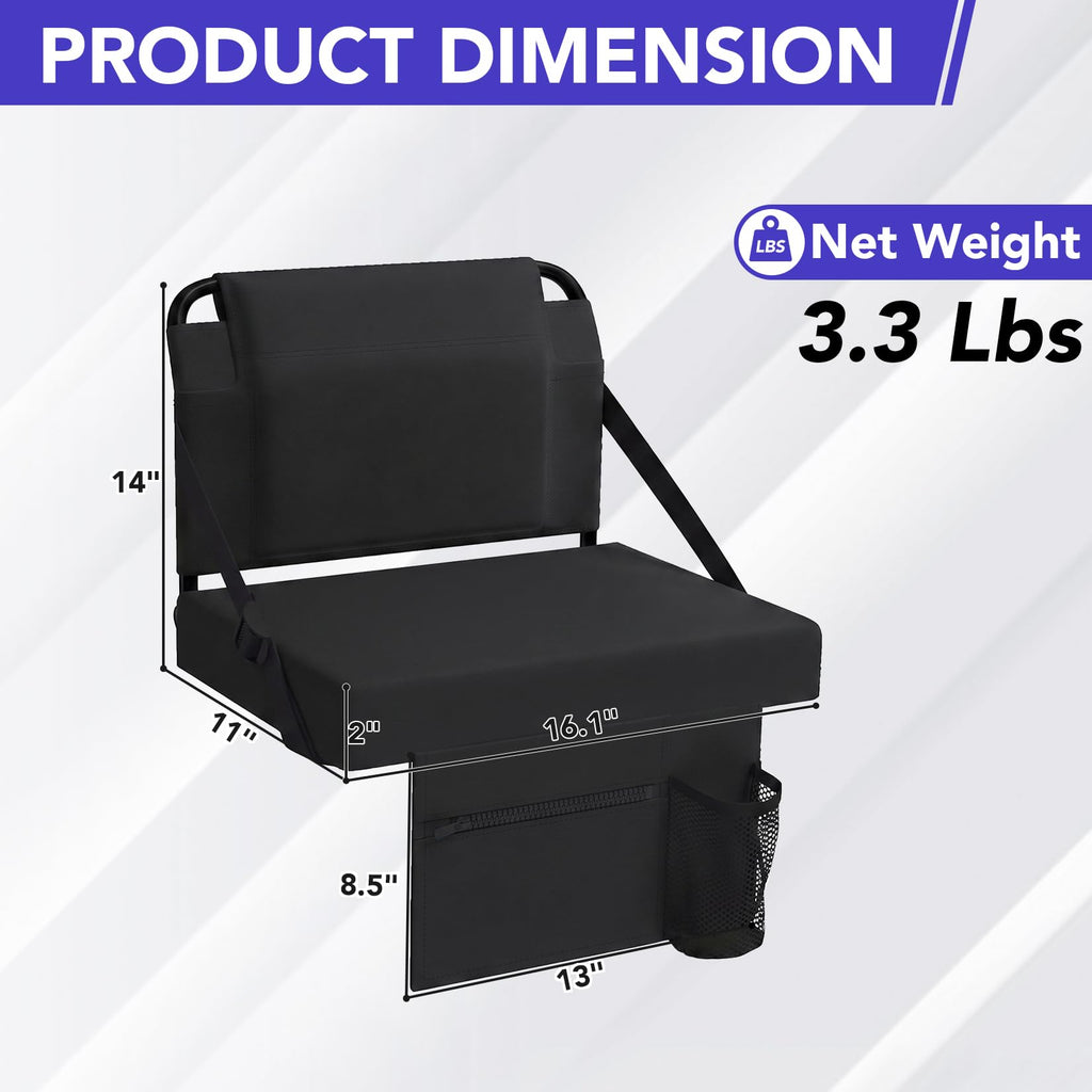 Adjustable Bleacher Chair with Back Support and Cup Holder P9481