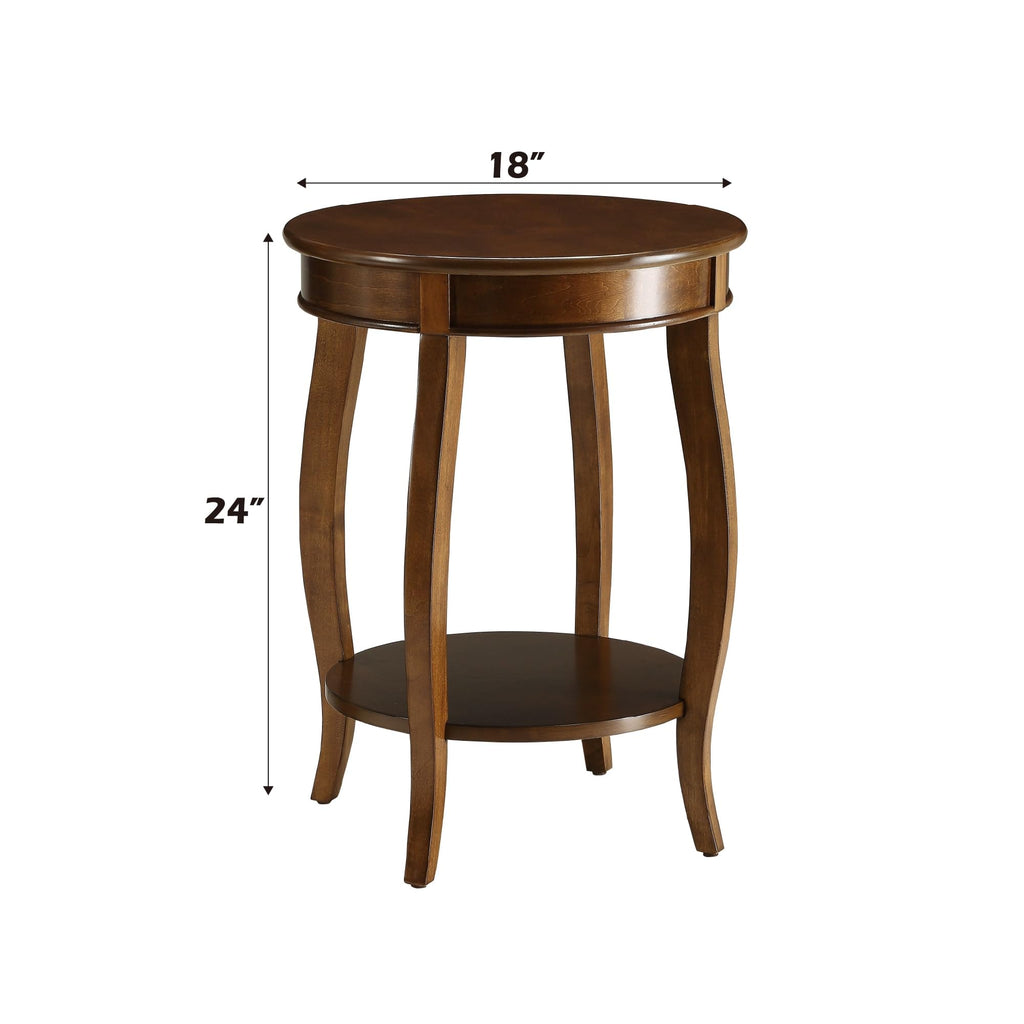Round Accent Table with Storage Shelf L7161