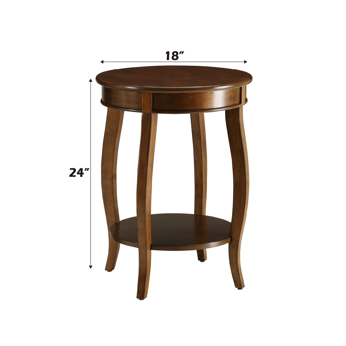 Round Accent Table with Storage Shelf L7161