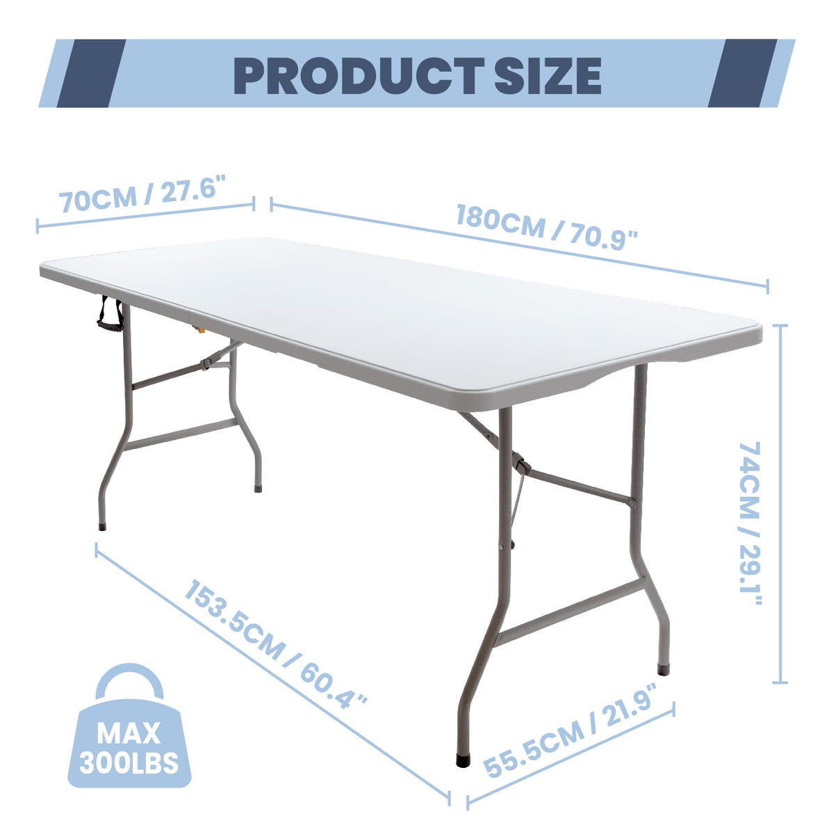6FT Folding Picnic Table with Tablecloth S8740