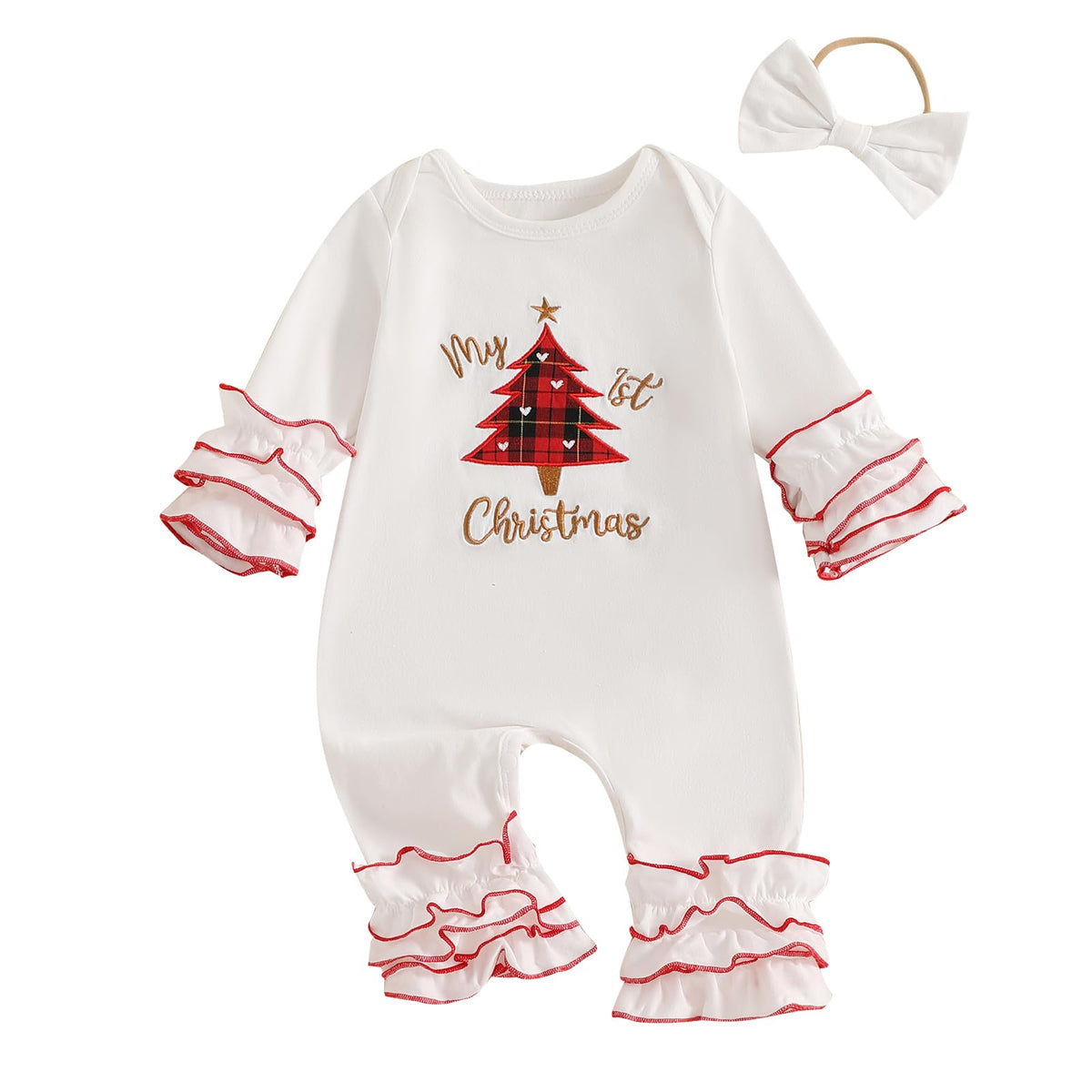 Christmas Baby Girl Santa Long Sleeve Romper Q49893