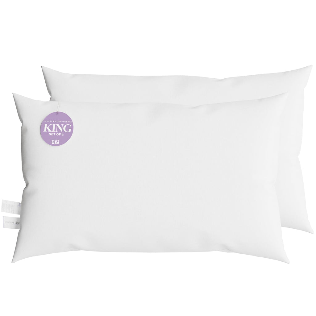 King Size Pillows Set of 2 20 x 36 Hypoallergenic Down Alternative Pillow Inserts A651109