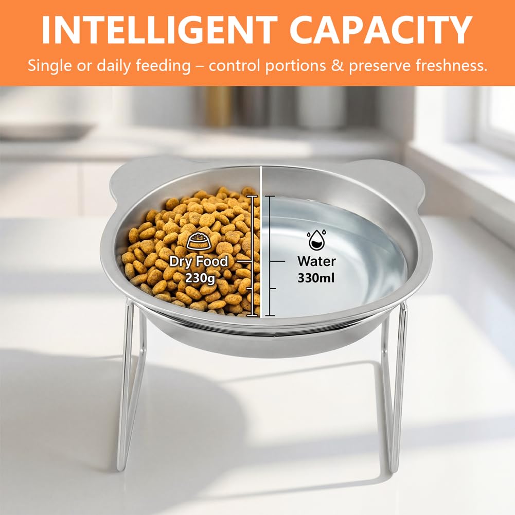 2 Pack Stainless Steel Elevated Cat Bowls L277