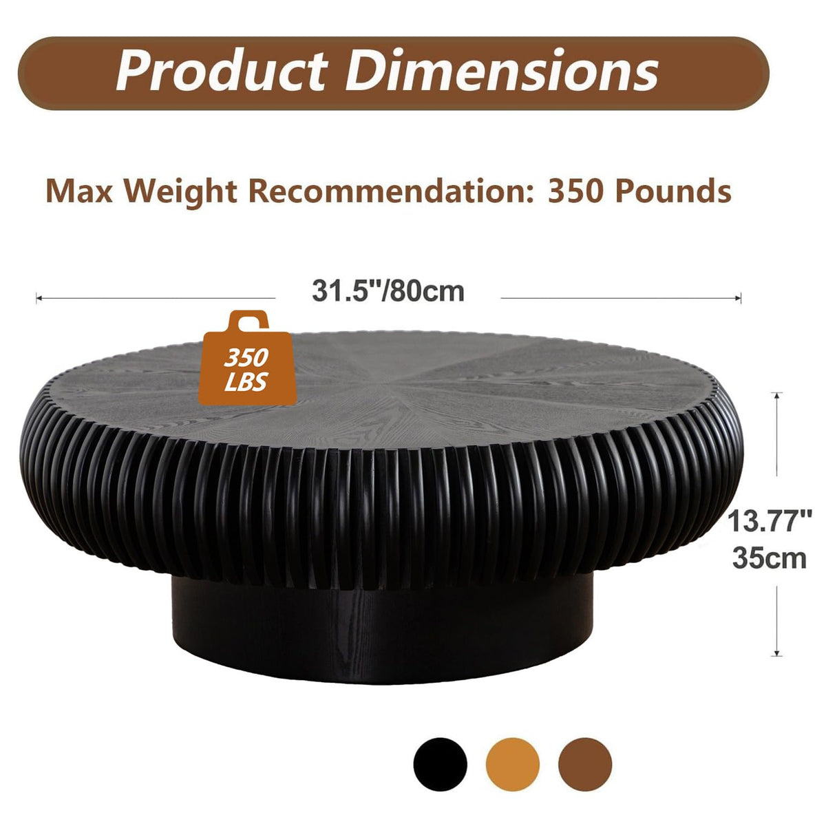 Black Round Coffee Table D3281