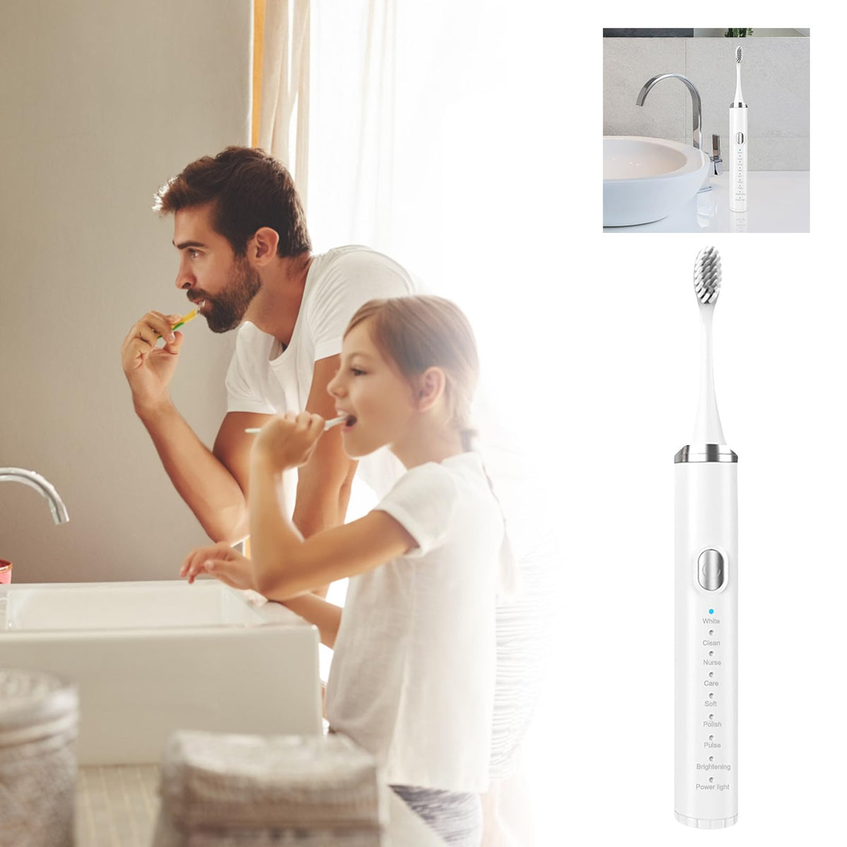 Black Rechargeable Electric Toothbrush with 4 Replacement Heads O53774