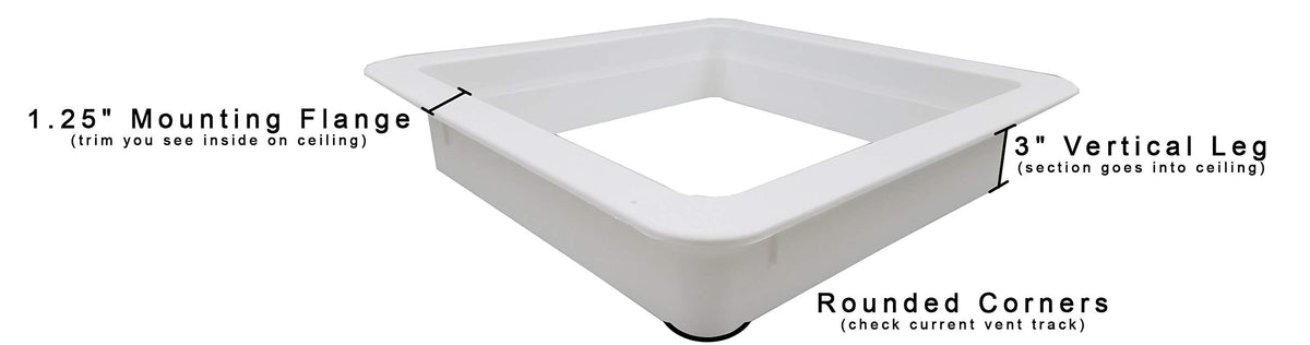 Non Powered RV Roof Vent White Lid 3" Garnish Skylight U13665