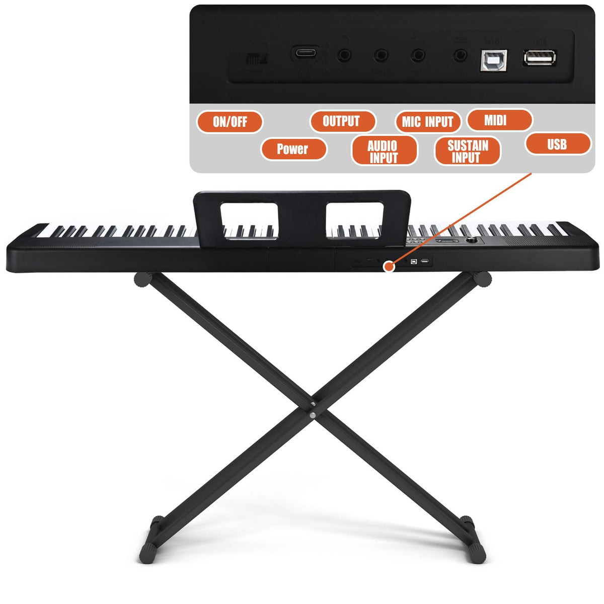 88 Key Electric Digital Piano with Semi Weighted Keys V947372