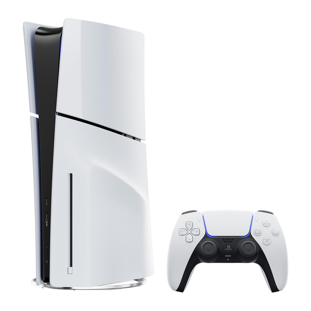 White PlayStation 5 Slim Disc 2TB SSD Console Bundle with Dual-Controller Charger L853