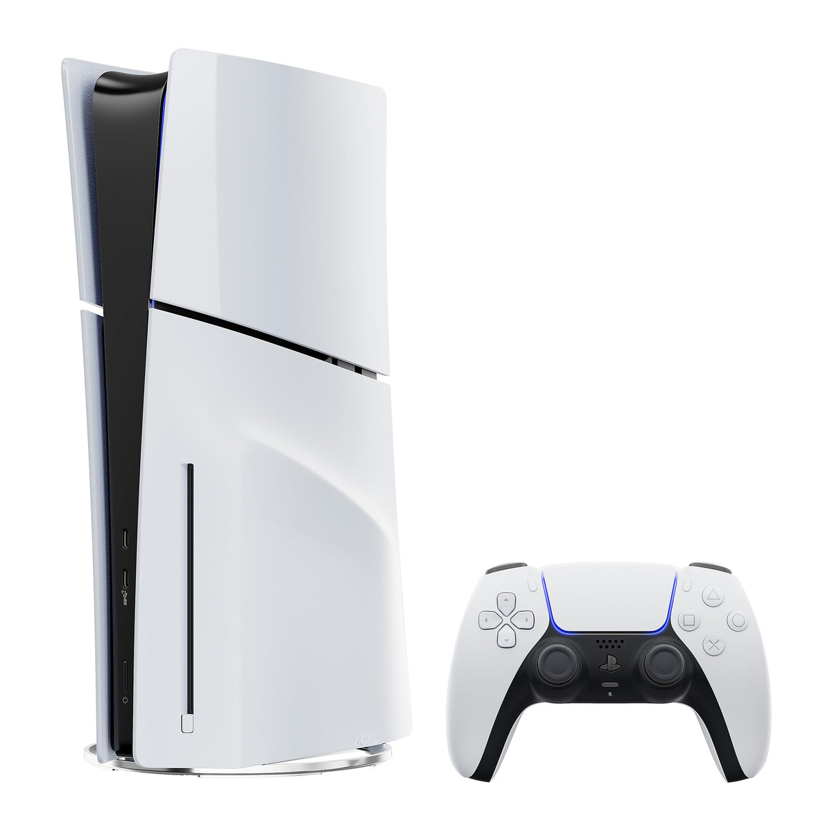 White PlayStation 5 Slim Disc 2TB SSD Console Bundle with Dual-Controller Charger L853