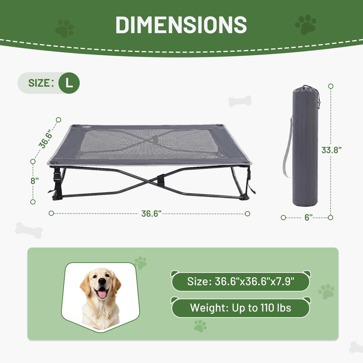 Elevated Cooling Dog Bed with Breathable Mesh G414278