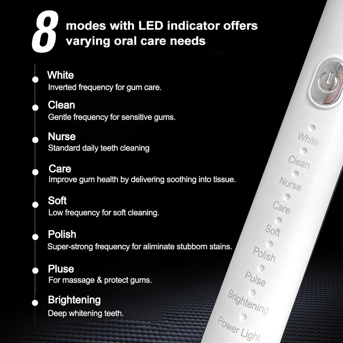 Black Rechargeable Electric Toothbrush with 4 Replacement Heads O53774