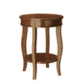 Round Accent Table with Storage Shelf L7161