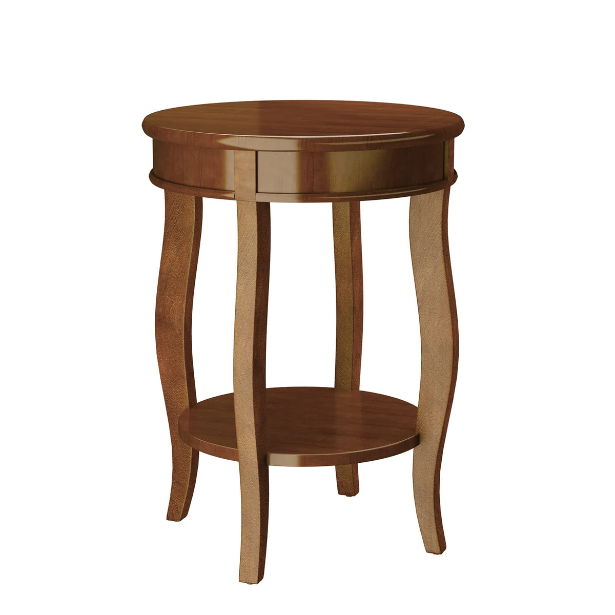 Round Accent Table with Storage Shelf L7161