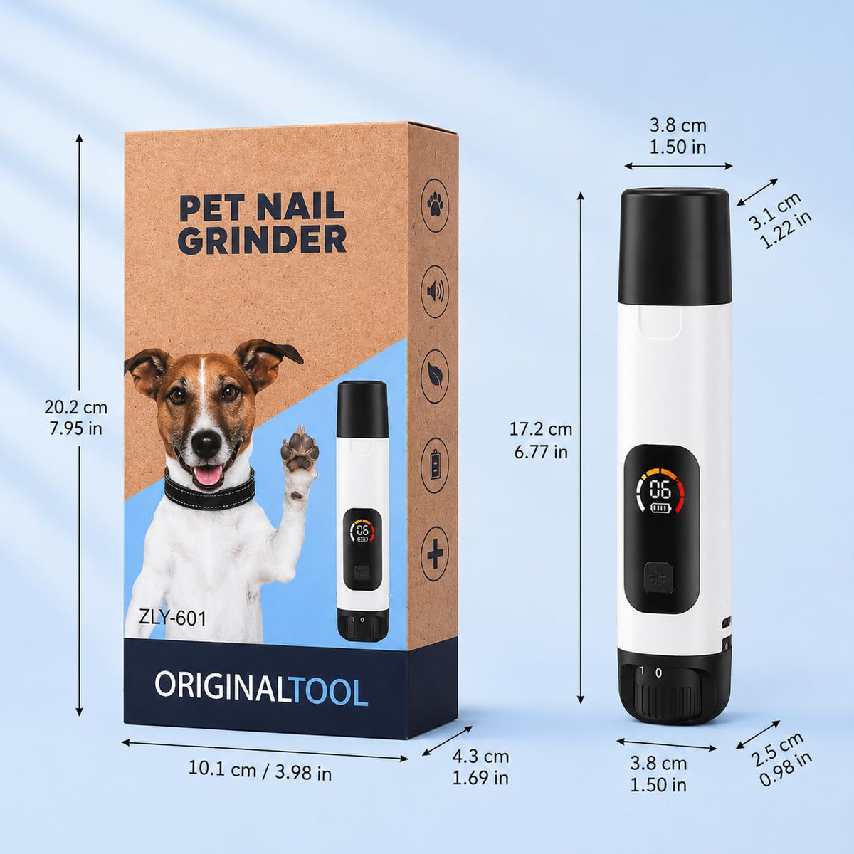 6-Speed Electric Pet Nail Grinder with LED Lights F410