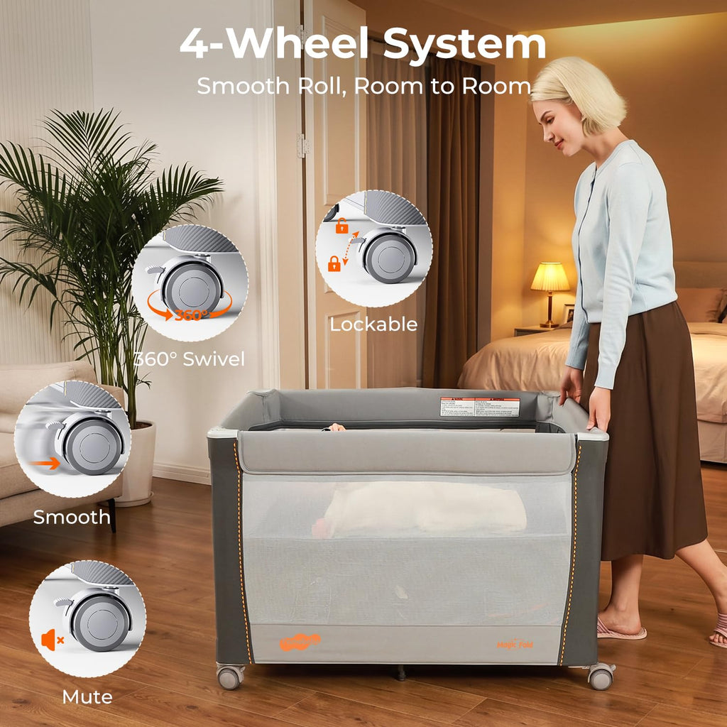 3-in-1 Pack and Play with Bassinet & Changing Table E509
