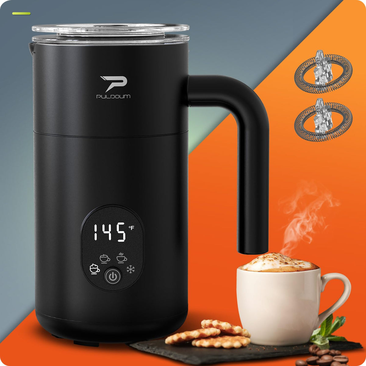 4 in 1 Automatic Milk Frother and Steamer 350ML Black J69108
