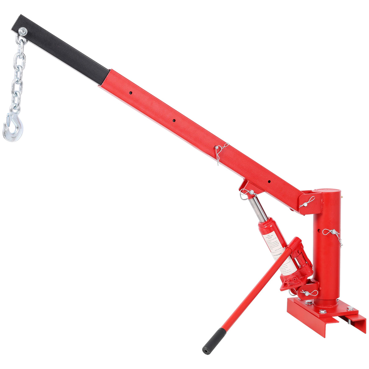Hydraulic Pickup Truck Crane, 1000 lbs Capacity, 360° Swivel, Red C70371