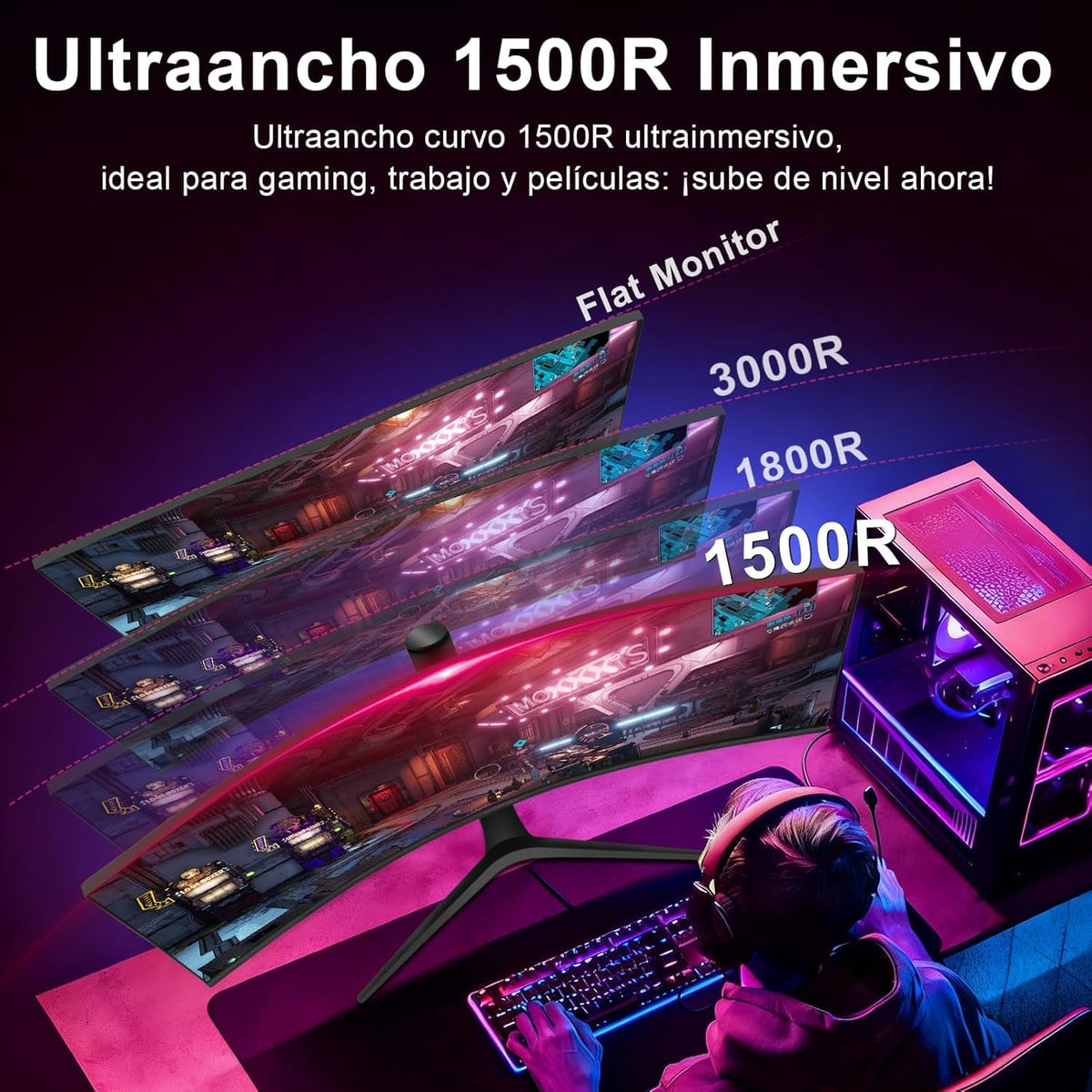34 Inch Curved Ultrawide Gaming Monitor 180Hz UWQHD X824982